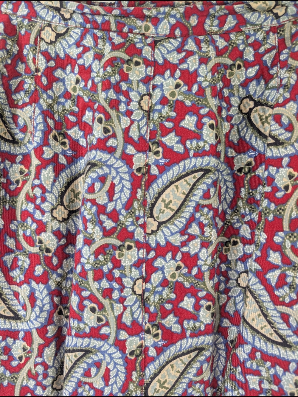 Crazy Horse Liz Claiborne Paisley Knee Length Skirt Boho 90s Vintage Size 12 - Picture 6 of 9